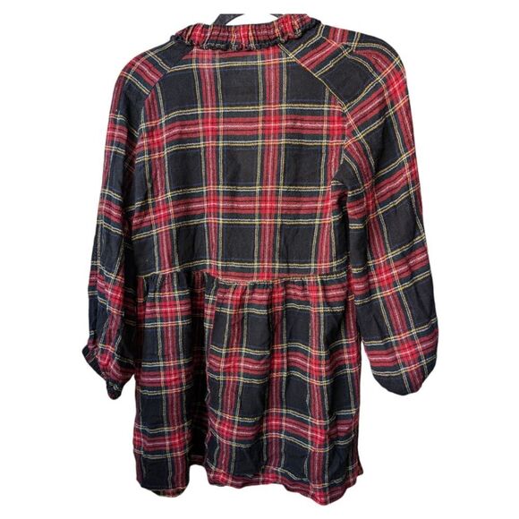 Zara black Stewart tartan v neck mini Dress sz s - Picture 4 of 7